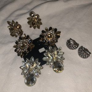Clip on Earrings Four pairs - huge bundle